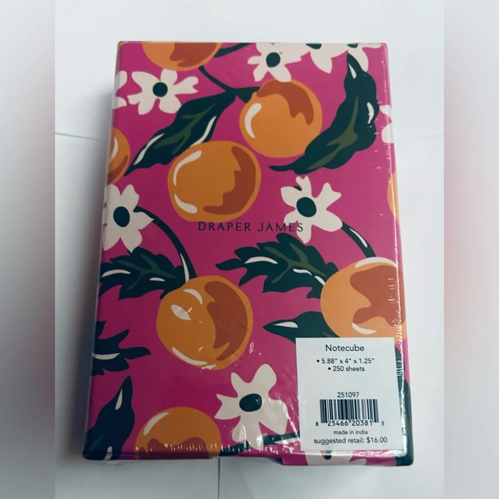 New Pink Floral Notecube Draper James 250 Sheets made in India